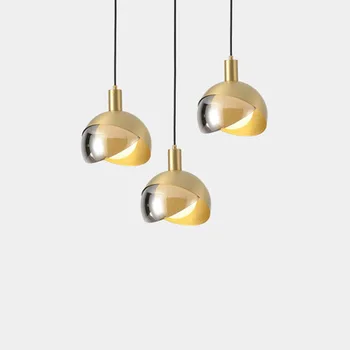 Iskandinav Tasarım Gül Altın cam küre kolye ışık Yaratıcı Tasarım Koridor Oturma Odası Başucu Yemek Dekor led aydınlatma armatürleri