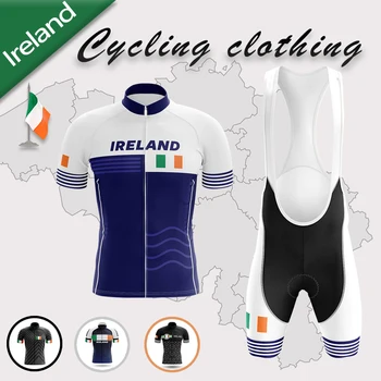Ucineos 2021 Yeni Takım RX Bisiklet Jersey Mtb Kısa Kollu Bisiklet Giyim Yaz Yol Bisikleti İrlanda Bayrağı Setleri erkek Giyim seti