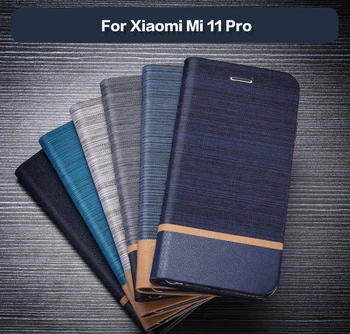 PU deri cüzdan Kılıf İçin Xiaomi Mi 11 Pro İş telefon kılıfı için Xiaomi Mi 11 Pro Kitap Çantası Yumuşak Silikon arka kapak