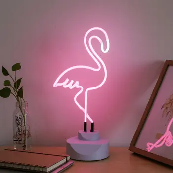 Toptan el sanatları Neon cam tüp flamingo neon ışık neon gezegen poker roket unicorn taban tutucu ile parti tatil dekoru