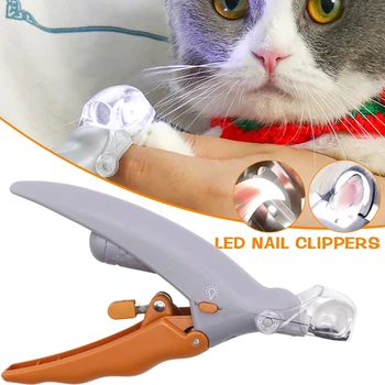 LED ışık ile Pet Tırnak Makası Kedi Köpek Tırnak Giyotin Taşınabilir Pet Bakım Aracı Pet Bakım Malzemeleri Yavru Kediler için Kolay Kullanım