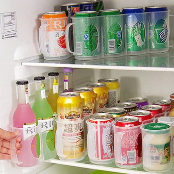 El Çekti 4-Section Buzdolabı İçecek Saklama Kutusu Can Organizatör saklama Kutusu Mutfak Malzemeleri Buzdolabı Organizatör Konteyner