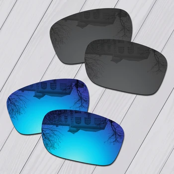 E. O. S 2 Pairs Siyah ve Buz Mavisi için Polarize Yedek Lensler Oakley LBD OO9193 Güneş Gözlüğü