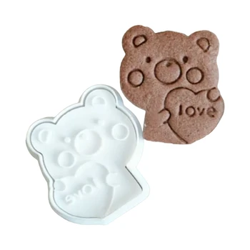 Sevgililer Günü Aşk İtirafı Ayı DIY Bisküvi Kalıp Çerez Kalıpları Pişirme Dekorasyon Alet Plastik Malzeme Hediyeler Çocuklar için