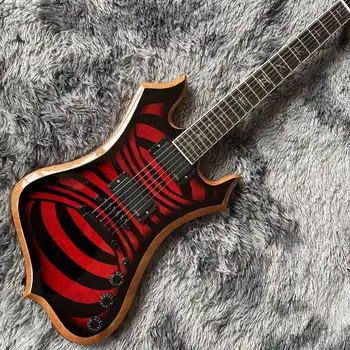 Ücretsiz kargo, Kırmızı siyah faz, özel şekilli, benzersiz, elektro gitar, 2022 yeni pop, high-end özel,