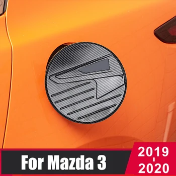 Karbon fiber Araba yakıt Deposu kapatma başlığı Mazda 3 Axela 2019 İçin 2020 ABS Yağ tank araba Kapak Koruma Dış Sticker Aksesuarları