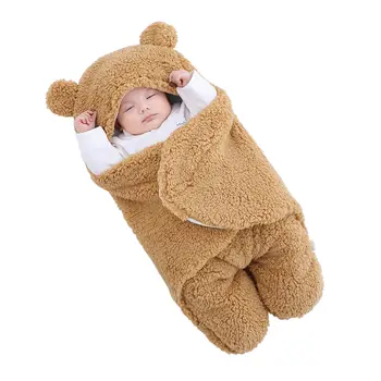 Bebek Uyku Tulumu Ultra Yumuşak Kabarık Polar Yenidoğan Alma Battaniye Bebek Erkek Kız Elbise Uyku Kreş Şal Kundak