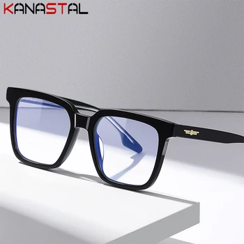 Yeni kadın mavi ışık engelleme okuma gözlüğü erkekler moda plaka kare gözlük çerçevesi Anti-Ray şeffaf optik gözlük