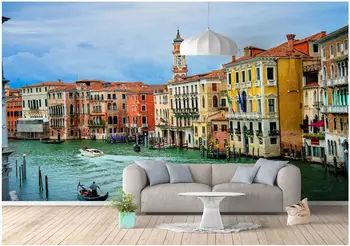Özel fotoğraf 3d duvar kağıdı Venedik renkli şehir nehir İtalya oturma odası ev dekor 3d duvar resimleri duvar kağıdı duvarlar için 3 d