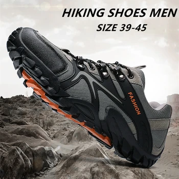 Yürüyüş ayakkabıları Erkekler Aşınmaya dayanıklı Açık spor ayakkabılar Dantel-Up Erkek Trail Trekking Dağ tırmanma ayakkabıları Koşu Sneaker balıkçılık