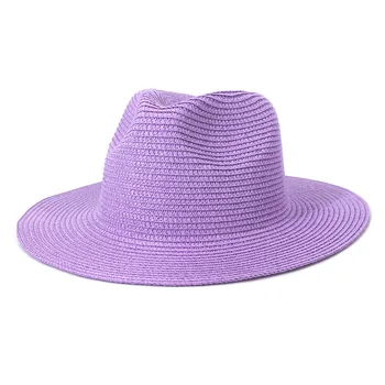 Kadın Erkek Açık Güneş Koruma Moda Bahar Yaz Caz Panama Saman Yaz Fedora Şapka Geniş Ağız plaj şapkası