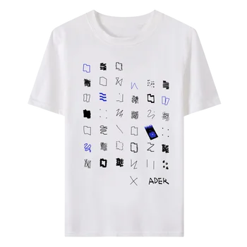 ADER Tops & Tees Unisex erkek ve kadın Mektubu Baskılı Yuvarlak Kollu Tüm Maç T-shirt