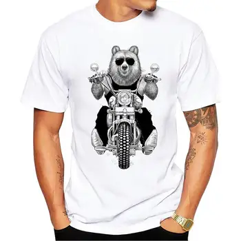 FPACE Sıcak Satış Serin Ayı Cam Erkek T-Shirt Yaz Kaygısız Ayı Baskılı Tişörtleri Kısa Kollu sıfır yaka bluzlar Komik Tees