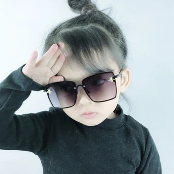 2021 Büyük Boy Kare Çocuk Güneş Gözlüğü Ünlü güneş gözlüğü Erkek Kız Superstar Lüks Marka Tasarımcısı Kadın UV400