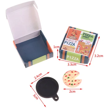 1/12 Dollhouse Minyatür Aksesuarları Mini Reçine Pizza Kutusu Simülasyon Gıda Model Oyuncaklar Bebek için seramik karo