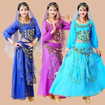 Kadın Bollywood Elbise Yetişkin Hint Dans Kostümleri Takım Elbise Yüksek Kaliteli Mısır Dans Elbise Oryantal Dans Elbise Etek