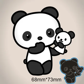 Metal Kesme Ölür Sevimli küçük panda için yeni dekor kart DIY Scrapbooking stencil Kağıt Albümü şablon Ölür 68 * 73mm