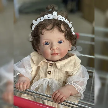 58cm Reborn Bebek Tutti Yürümeye Başlayan Kız Köklü Saç Genesis Boya Yüksek Kaliteli 3D Cilt Çoklu Katmanlar Boyama Görünür Damar