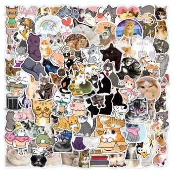 10/30/50 ADET Kawaii Karikatür Kitty Kedi Çıkartmalar Graffiti Çıkartmaları Su Geçirmez Motosiklet Bagaj Gitar Kaykay Çocuk Kupası Sticker