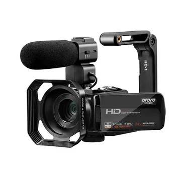 Kamera Vlog Video Kamera Mikrofon ile Ordro Z20 1080P Full HD IR Gece Görüş dijital fotoğraf makineleri YouTube Blogger