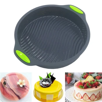 9 İnç Yuvarlak Silikon Kek Pan Kek Kalıp Mini Muffin Pan Kek Dekorasyon Pişirme Araçları