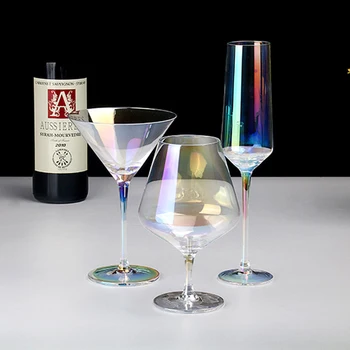 Kurşunsuz kristal cam bardak el yapımı gökkuşağı bardak kokteyl bardakları şarap bardağı şampanya bardakları düğün gözlük ev dekorasyon