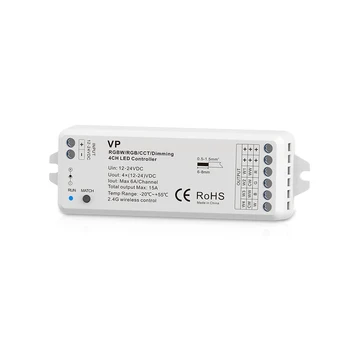 4 Kanal LED RF Denetleyici RGBW / RGB / CCT / karartıcı kontrol cihazı PWM sabit voltaj kontrolörü 12-24V