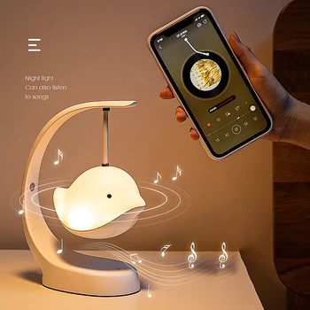 Led Gece Lambası bluetooth Uyumlu Müzik Akıllı Renkli Hoparlör Dokunmatik Kontrol Kuş Gece yatak odası için lamba Dekorasyon USB