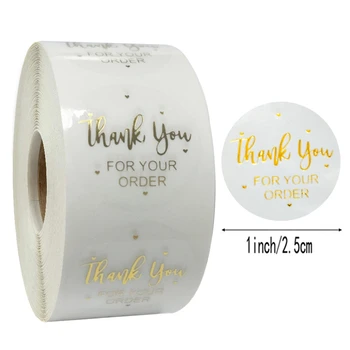 50-500 adet 2.5 cm için TEŞEKKÜR EDERİM sipariş etiket zarf sızdırmazlık etiketleri etiket altın şeffaf altın kırtasiye tedarik