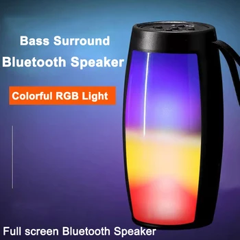 Bluetooth hoparlör Renkli RGB Aydınlatma Stereo Surround Hoparlör TF Kart USB Subwoofer Taşınabilir Açık Ses Müzik Çalar