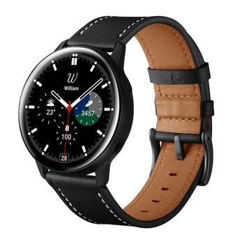 galaxy Watch4 Klasik 46mm 42mm Bant 20mm 22mm Hakiki Deri Bileklik Bilezik Samsung Galaxy İzle 4 44mm 40mm Kayış