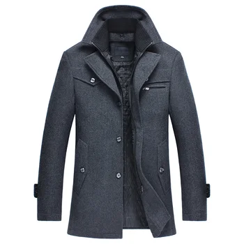 Yeni Kış erkek Yün Ceket Ince Ceketler Erkek Casual İş Sıcak Giyim Ceket Erkekler Kalınlaşmak Ceket Artı Boyutu M~4XL Erkek Ceket